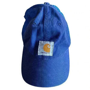 Carhartt Mesh Back Adjustable Snapback Hat Cap Blue Workwear One Size